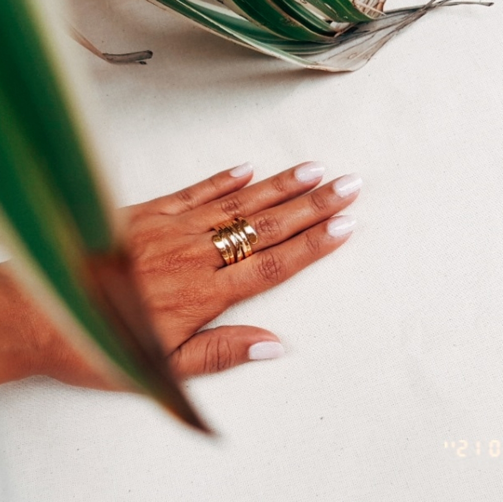 Multi-layered Wrapped Spiral Gold Ring